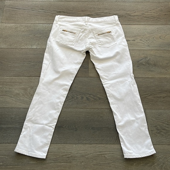 Victoria’s Secret Vintage White Denim Gold Zipper Embellished Ankle Jean/ Size 4 - Picture 5 of 10